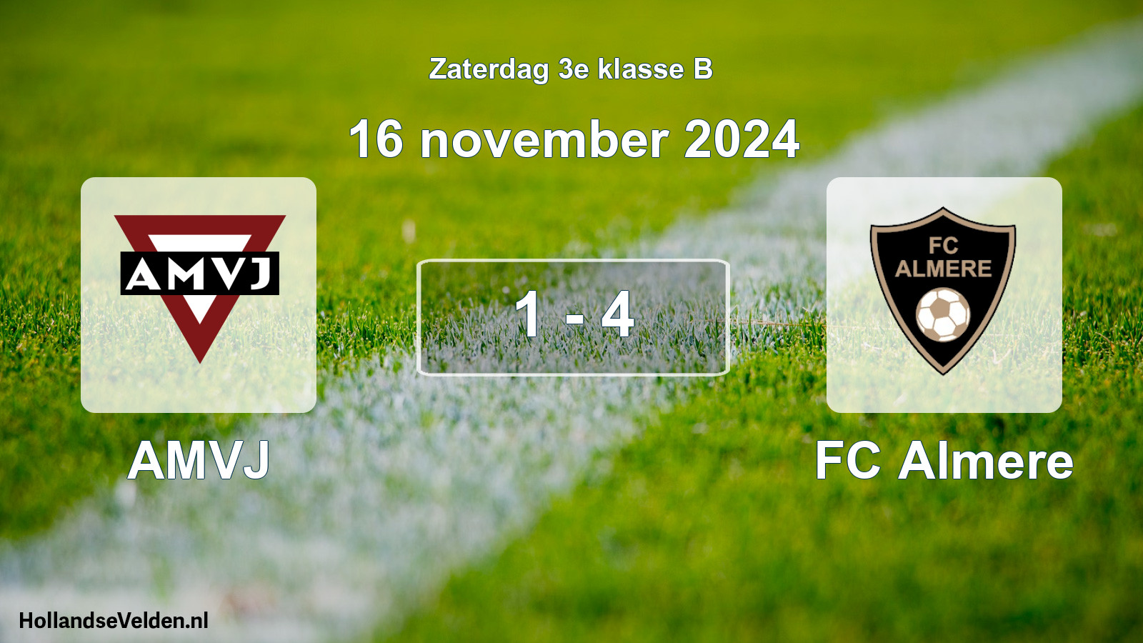 Total number of matches played: AMVJ - FC Almere 1 - 4 (16 November 2024)
