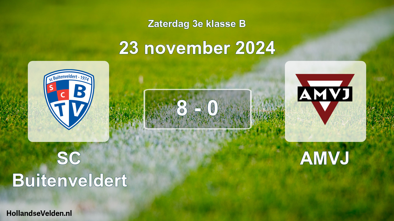 Total number of matches played: SC Buitenveldert - AMVJ 8 - 0 (23 November 2024)