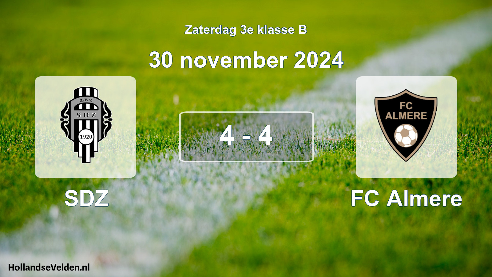 Total number of matches played: SDZ - FC Almere 4 - 4 (30 November 2024)