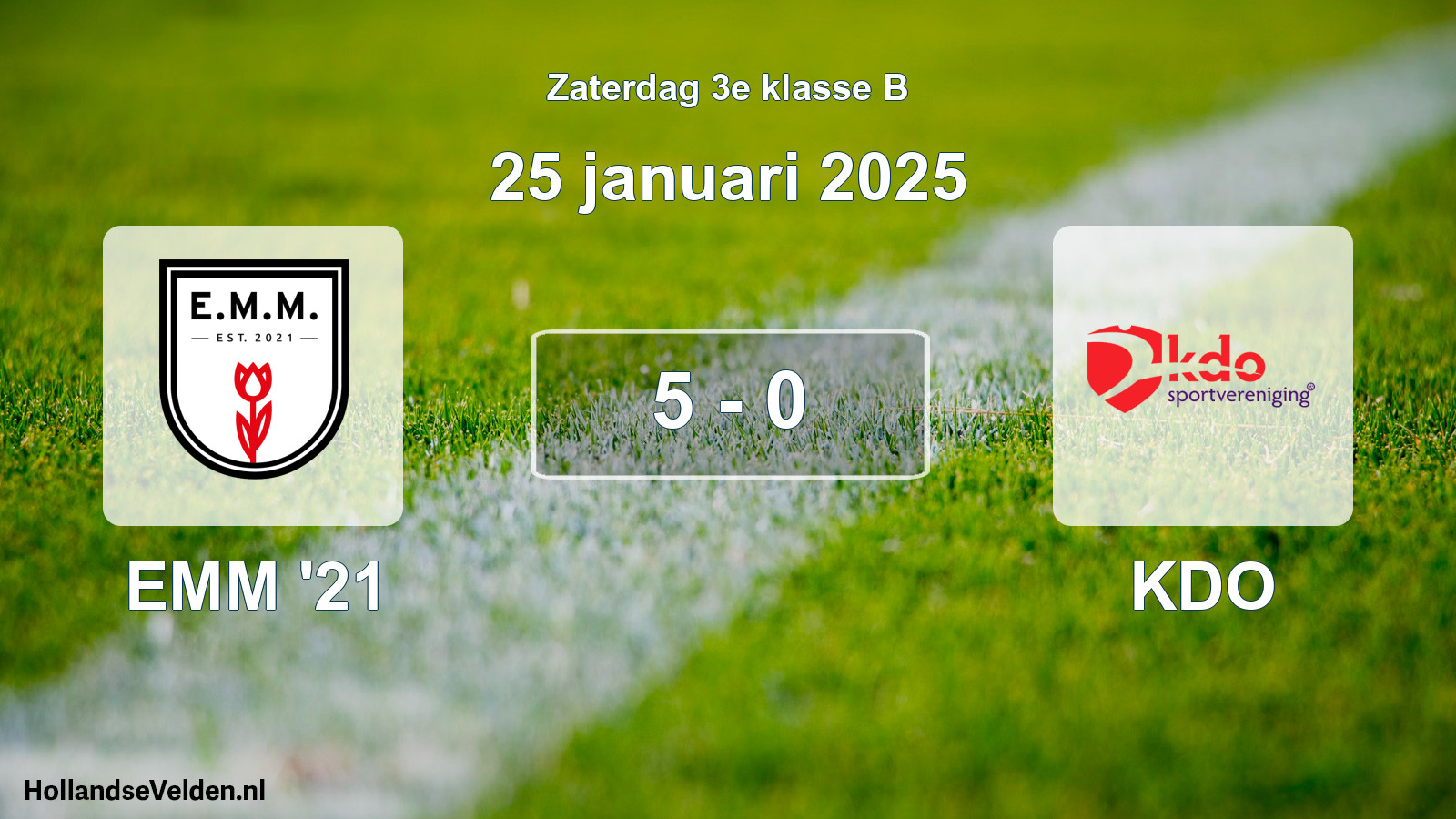 Total number of matches played: EMM '21 - KDO 5 - 0 (25 January 2025)