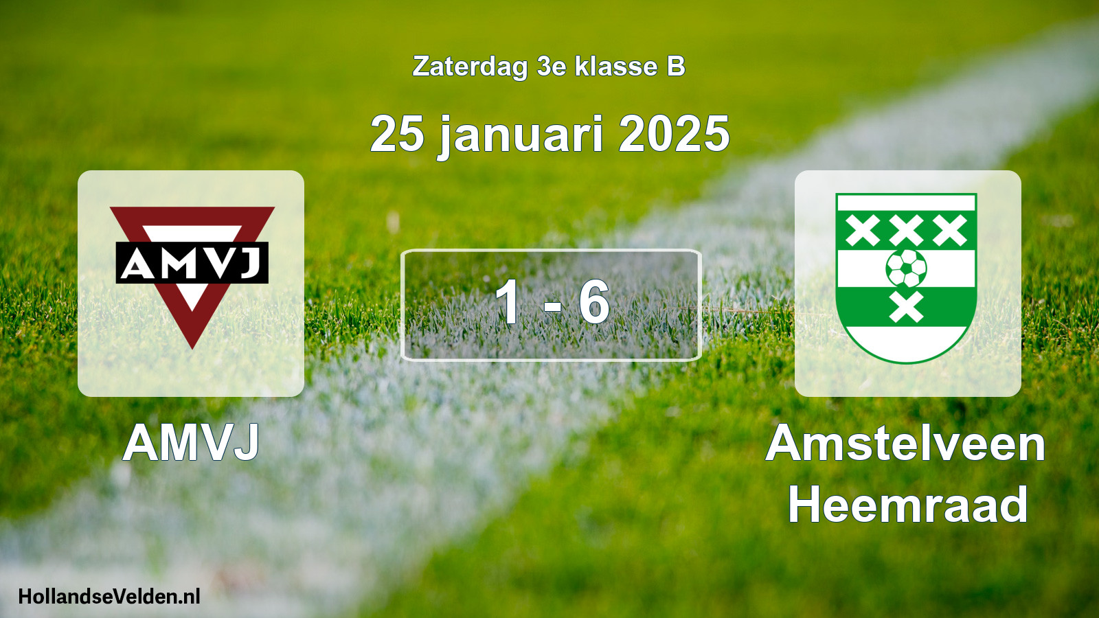 Total number of matches played: AMVJ - Amstelveen Heemraad 1 - 6 (25 January 2025)