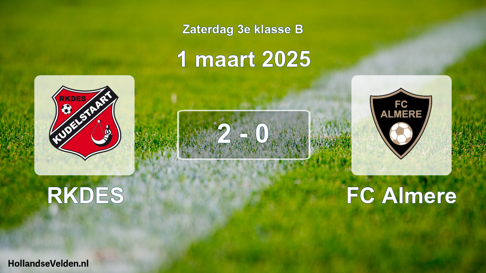 Total number of matches played: RKDES - FC Almere 2 - 0 (1 March 2025)