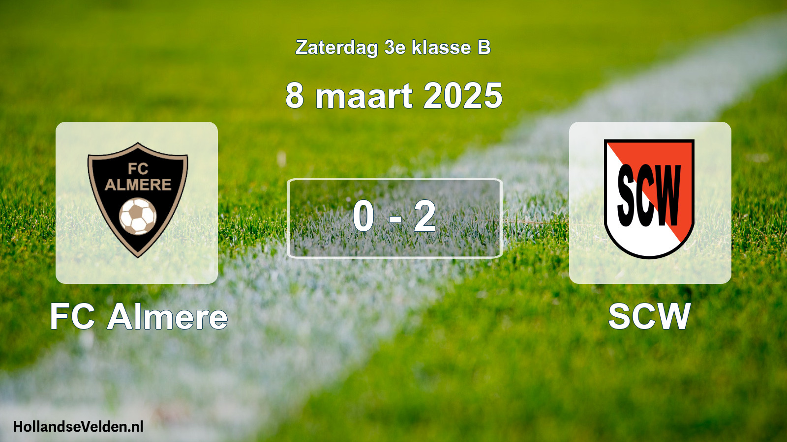 Total number of matches played: FC Almere - SCW 0 - 2 (8 March 2025)