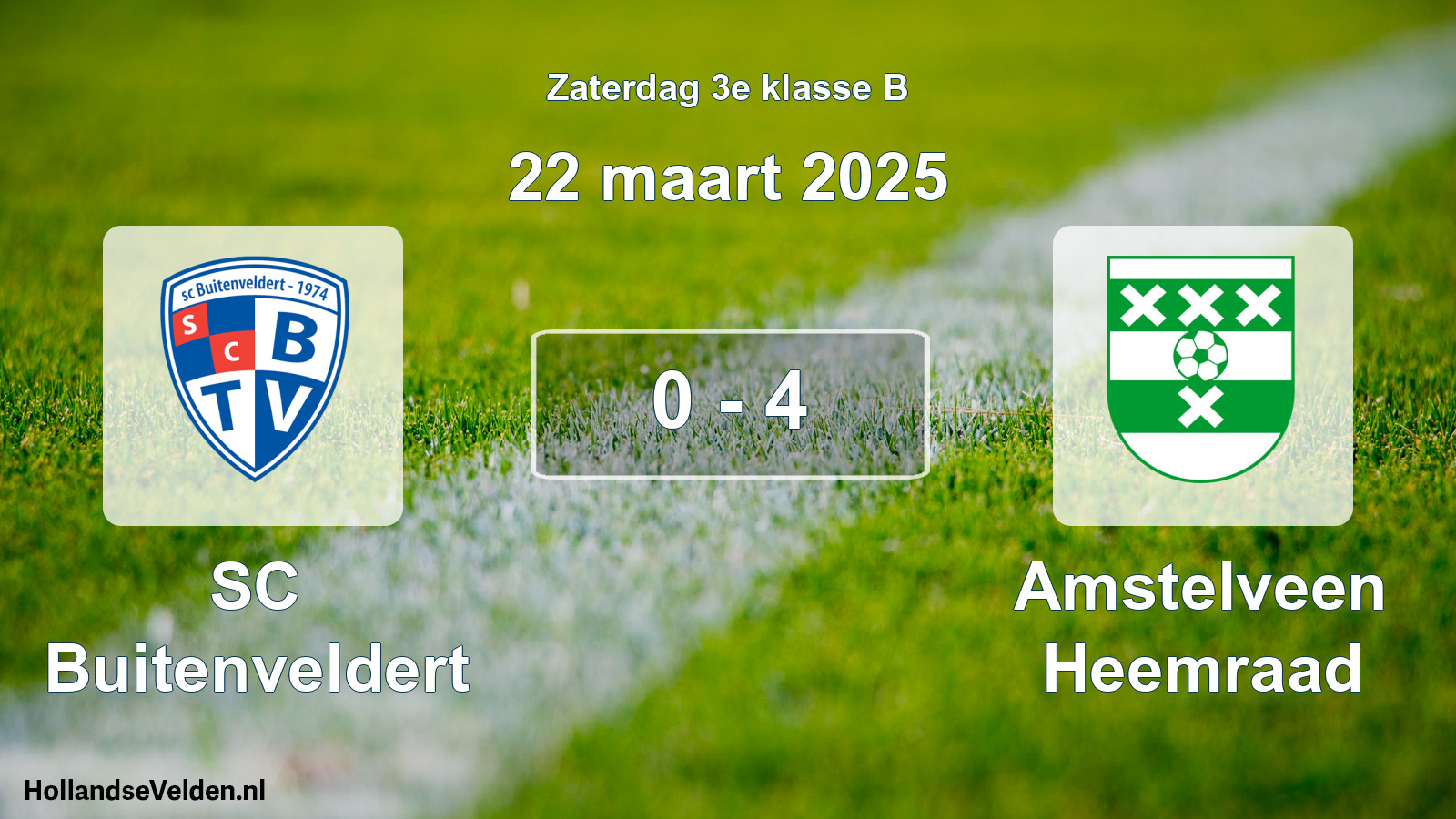 Total number of matches played: SC Buitenveldert - Amstelveen Heemraad 0 - 4 (22 March 2025)