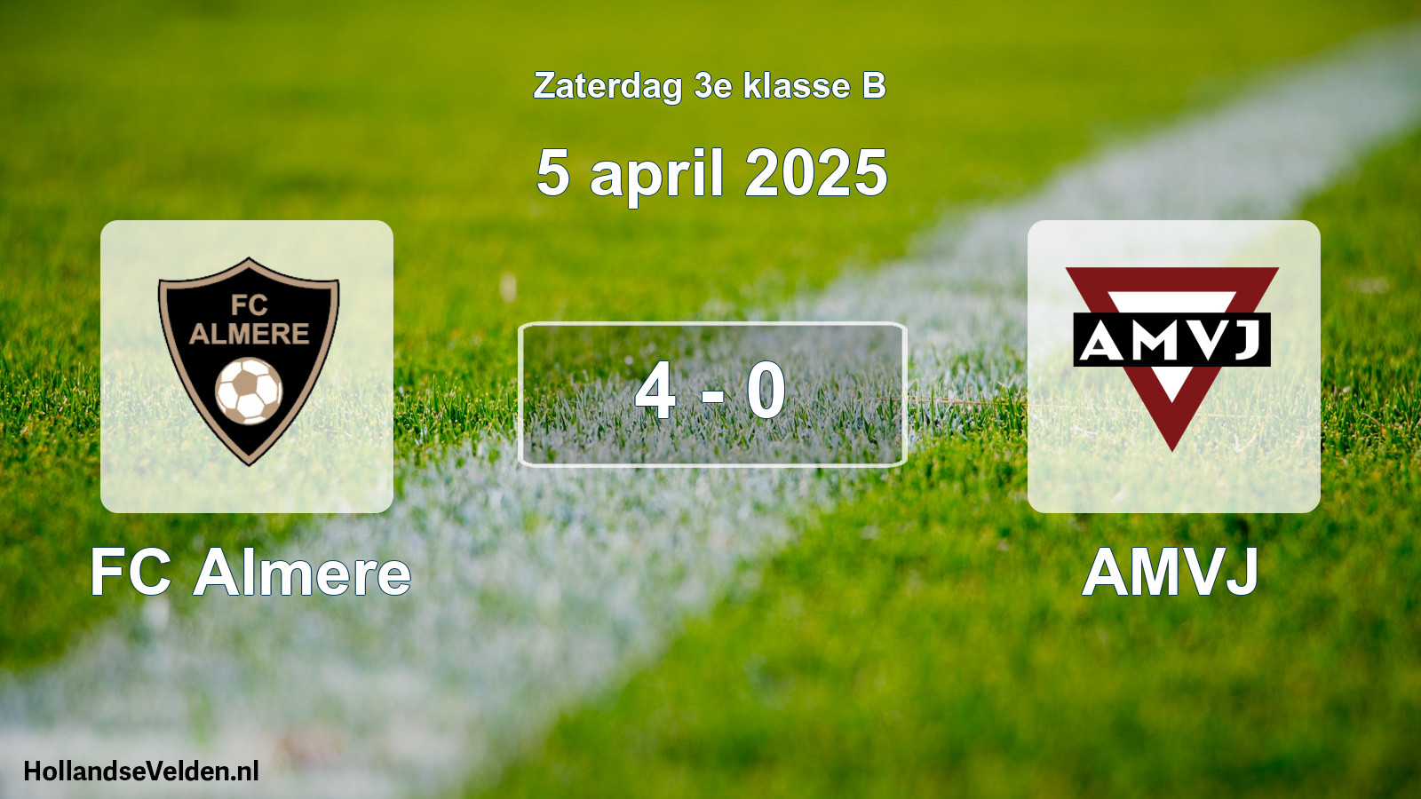 Total number of matches played: FC Almere - AMVJ 4 - 0 (5 April 2025)