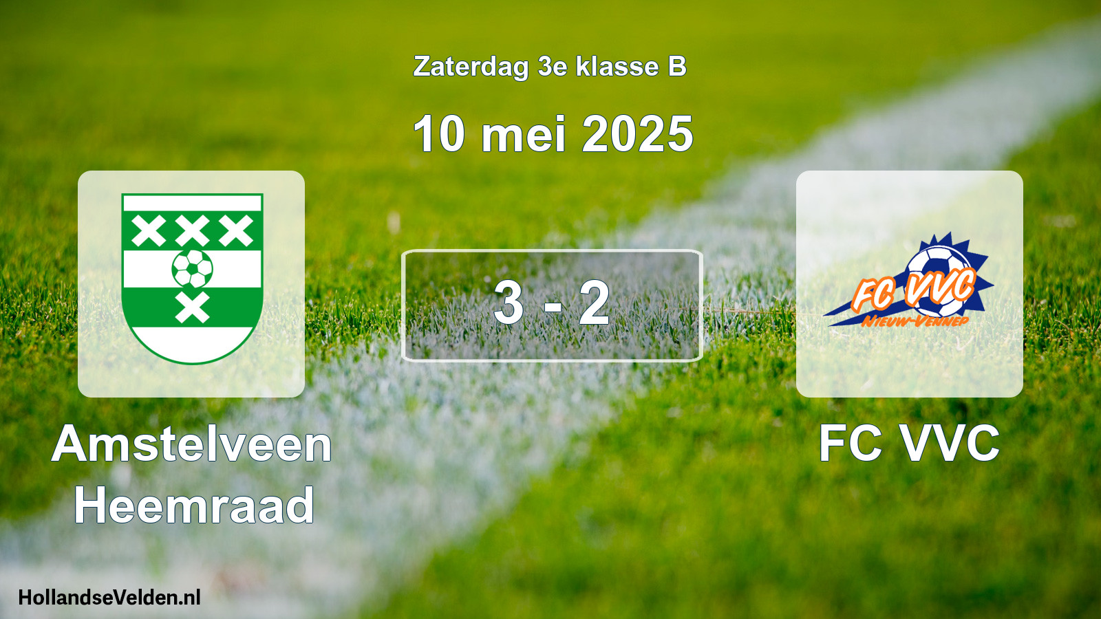 Total number of matches played: Amstelveen Heemraad - FC VVC 3 - 2 (10 May 2025)
