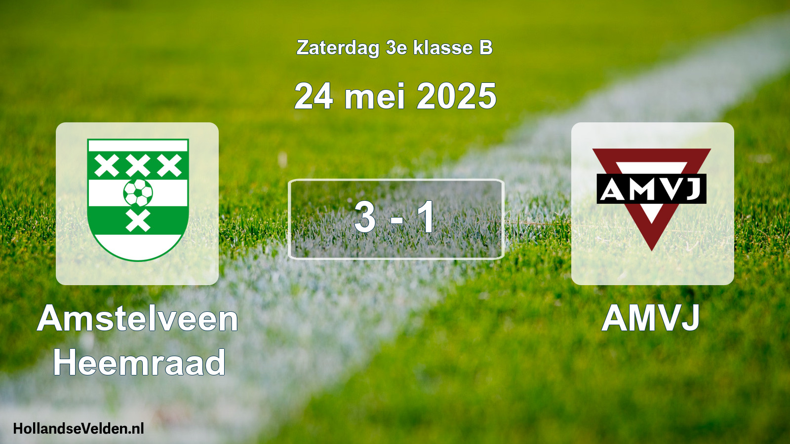 Total number of matches played: Amstelveen Heemraad - AMVJ 3 - 1 (24 May 2025)