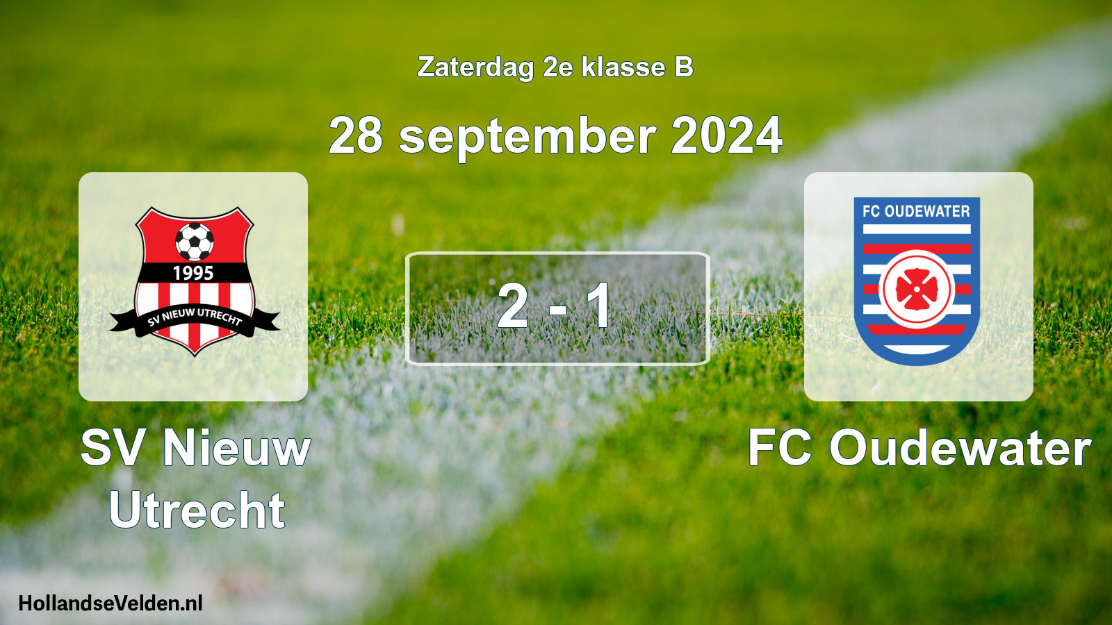 Total number of matches played: SV Nieuw Utrecht - FC Oudewater 2 - 1 (28 September 2024)