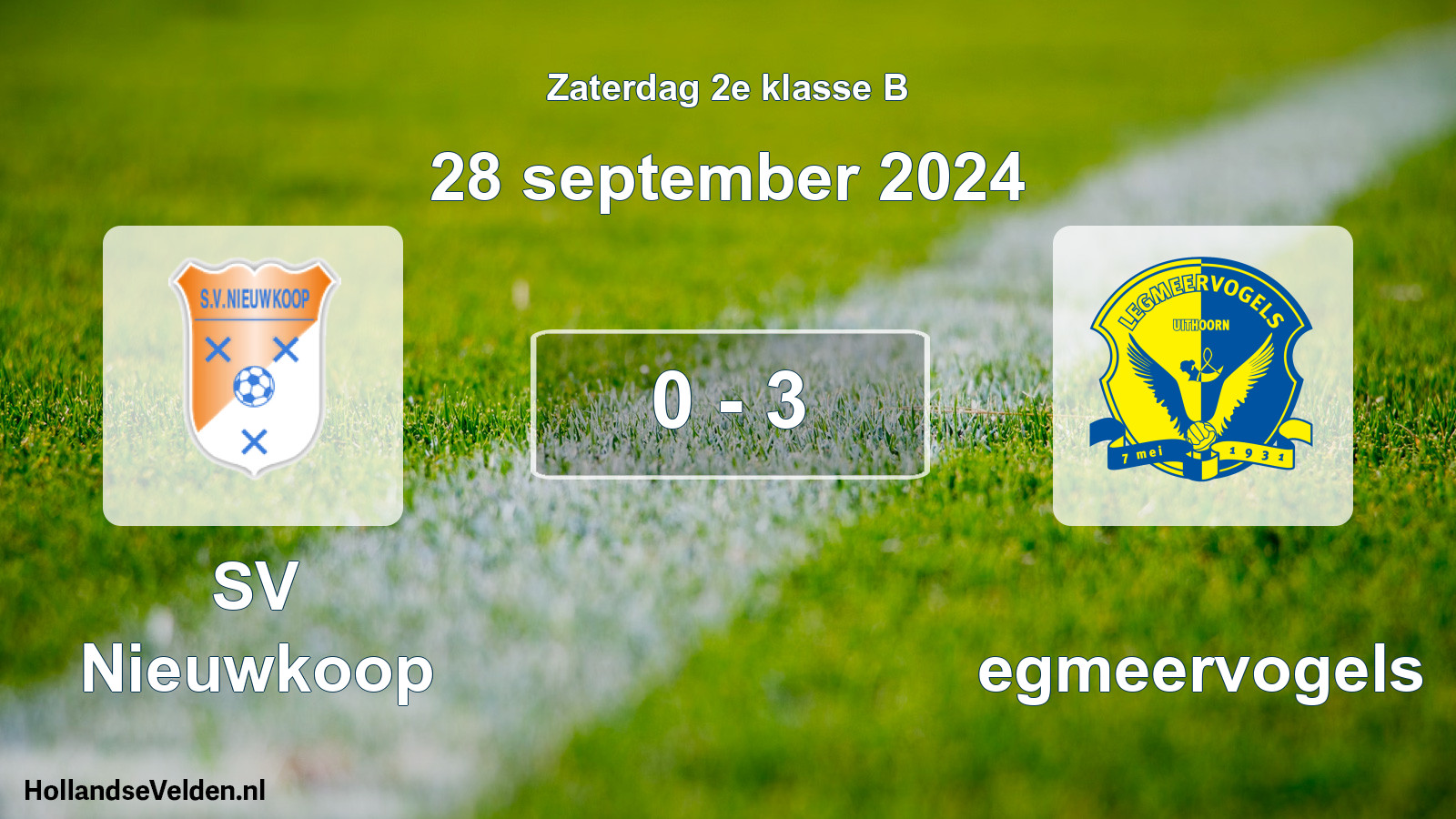 Total number of matches played: SV Nieuwkoop - Legmeervogels 0 - 3 (28 September 2024)