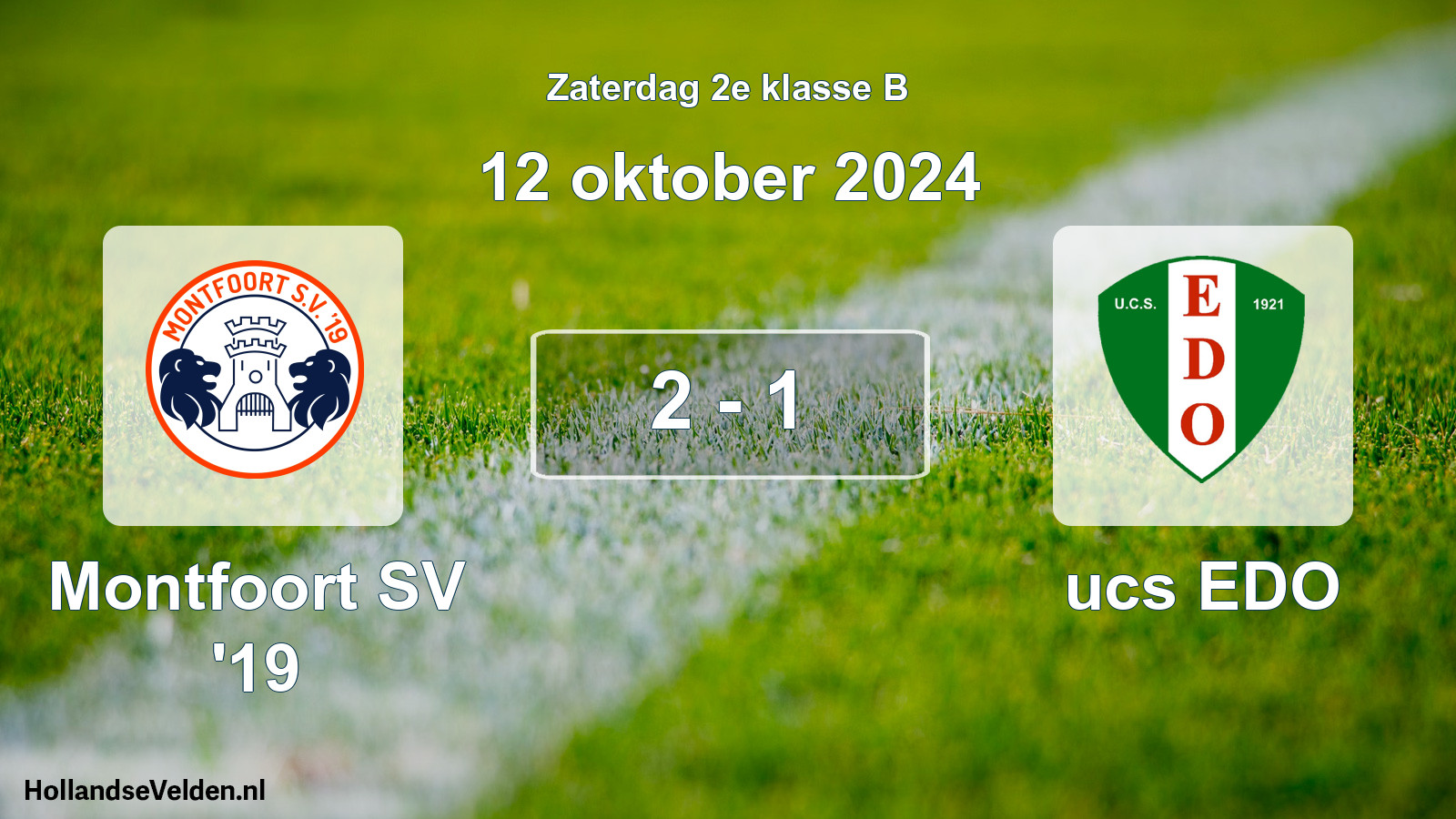 Total number of matches played: Montfoort SV '19 - ucs EDO 2 - 1 (12 October 2024)