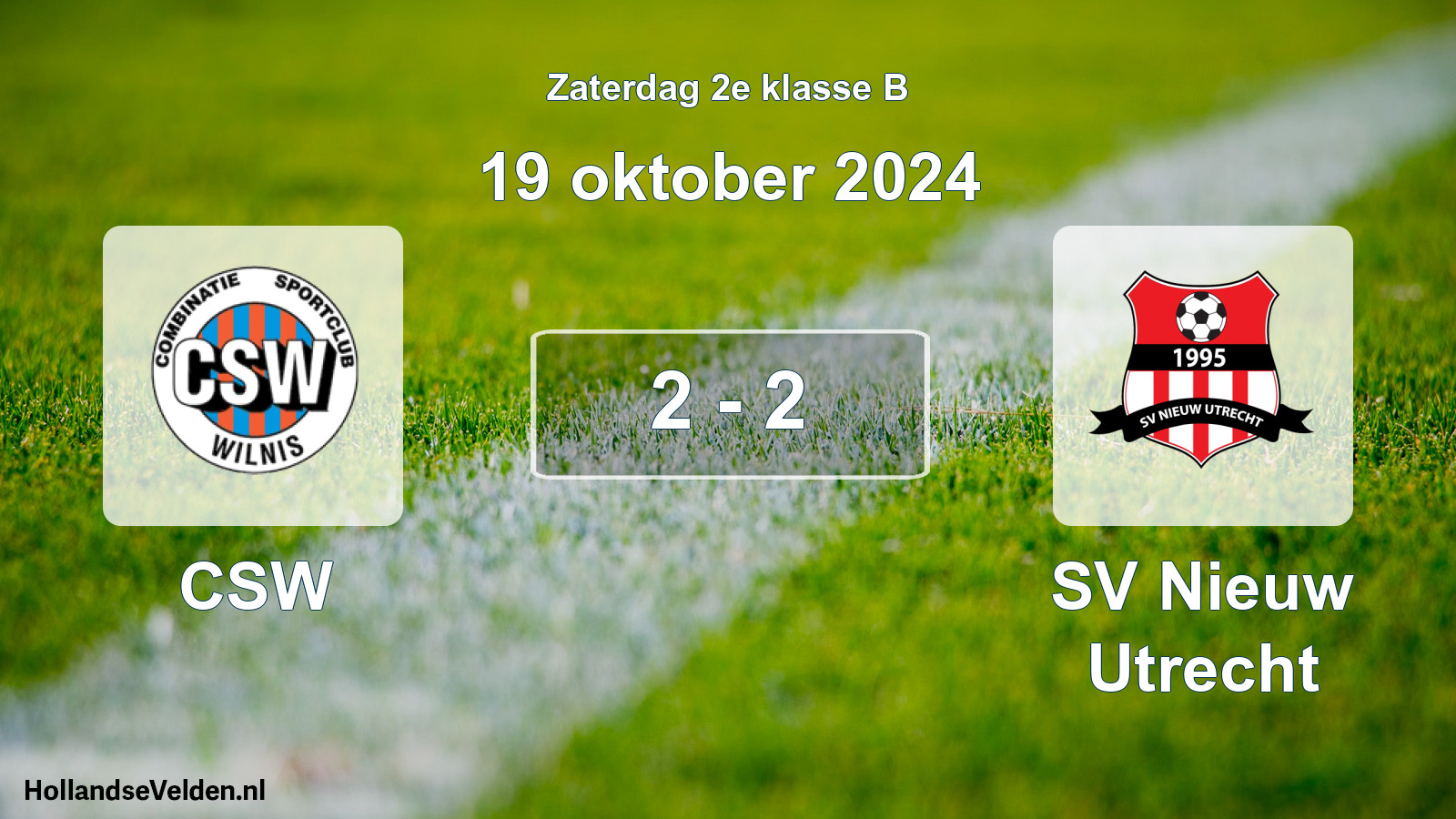 Total number of matches played: CSW - SV Nieuw Utrecht 2 - 2 (19 October 2024)