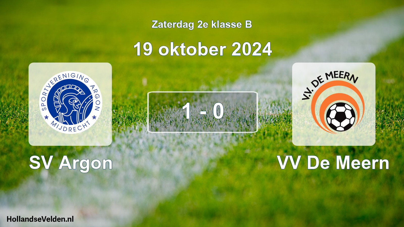 Total number of matches played: SV Argon - VV De Meern 1 - 0 (19 October 2024)