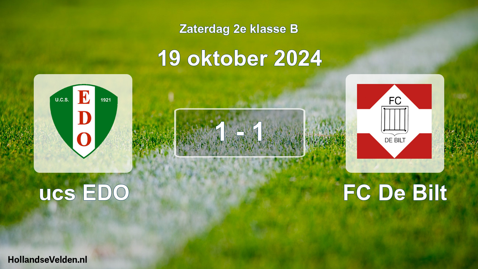 Total number of matches played: ucs EDO - FC De Bilt 1 - 1 (19 October 2024)