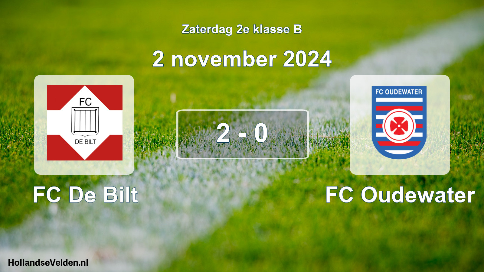 Total number of matches played: FC De Bilt - FC Oudewater 2 - 0 (2 November 2024)