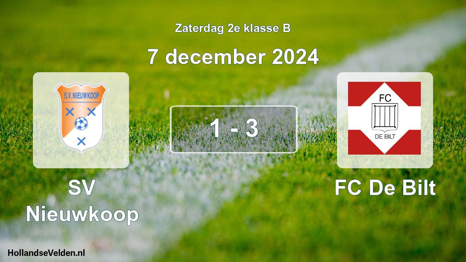 Total number of matches played: SV Nieuwkoop - FC De Bilt 1 - 3 (7 December 2024)
