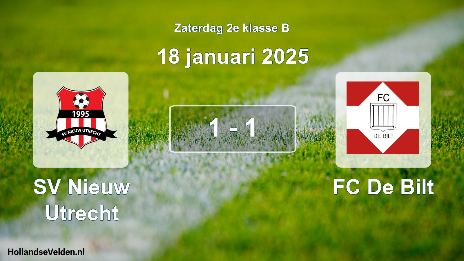 Total number of matches played: SV Nieuw Utrecht - FC De Bilt 1 - 1 (18 January 2025)
