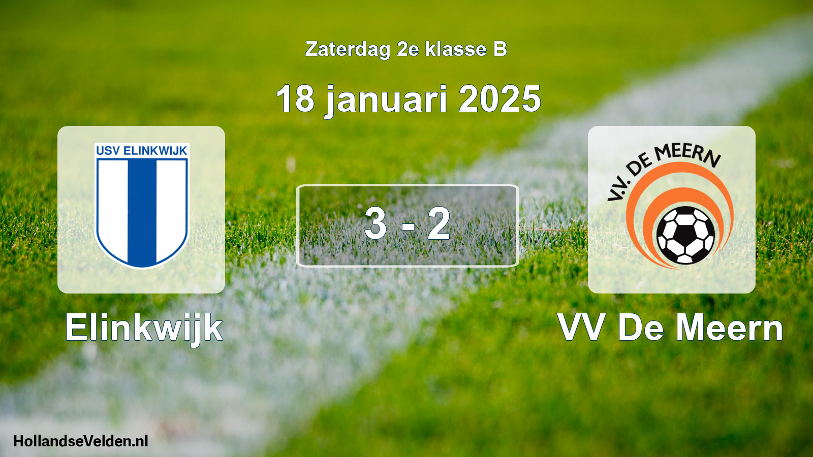 Total number of matches played: Elinkwijk - VV De Meern 3 - 2 (18 January 2025)