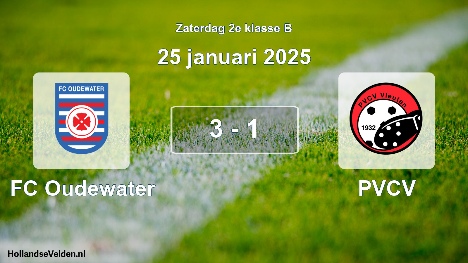 Total number of matches played: FC Oudewater - PVCV 3 - 1 (25 January 2025)