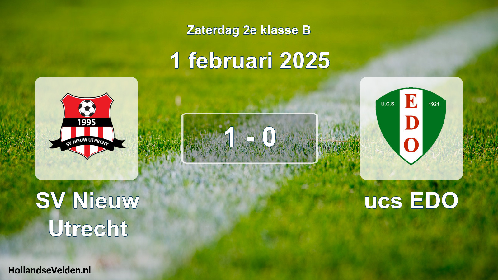 Total number of matches played: SV Nieuw Utrecht - ucs EDO 1 - 0 (1 February 2025)