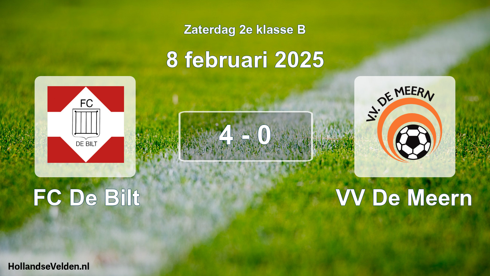 Total number of matches played: FC De Bilt - VV De Meern 4 - 0 (8 February 2025)