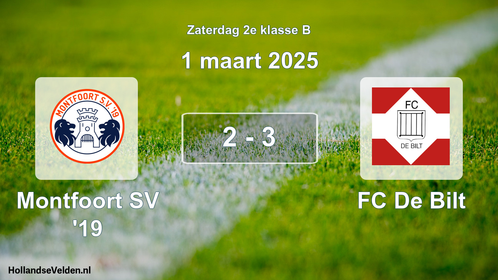 Total number of matches played: Montfoort SV '19 - FC De Bilt 2 - 3 (1 March 2025)