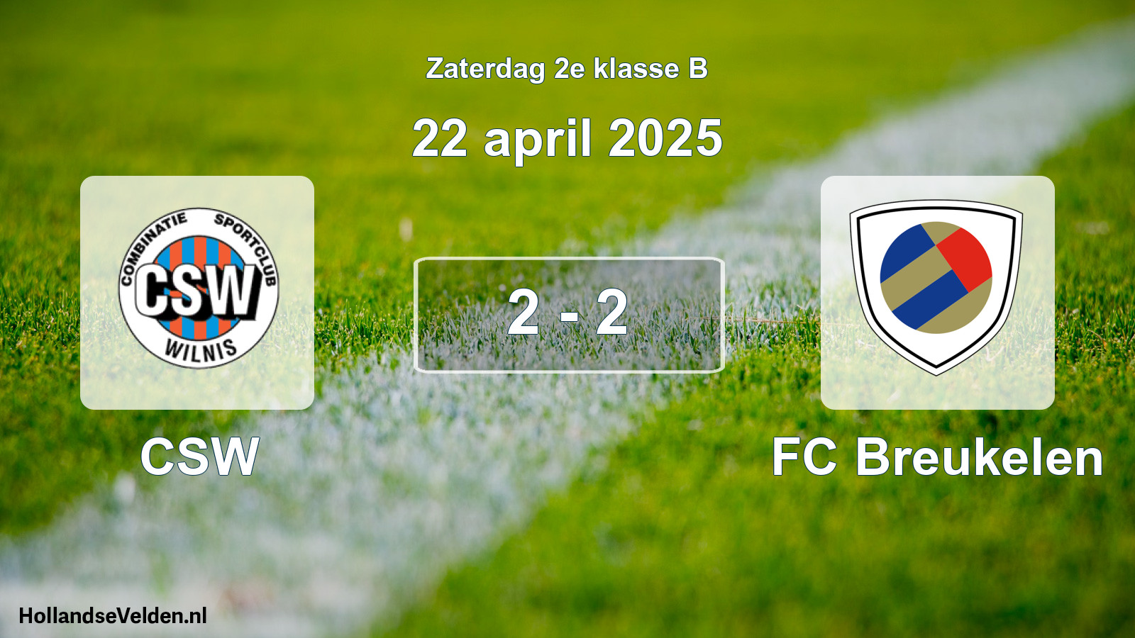 Total number of matches played: CSW - FC Breukelen 2 - 2 (22 April 2025)