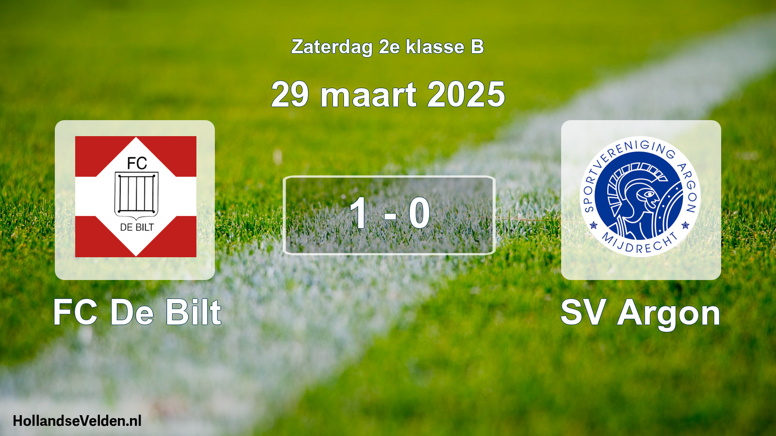 Total number of matches played: FC De Bilt - SV Argon 1 - 0 (29 March 2025)