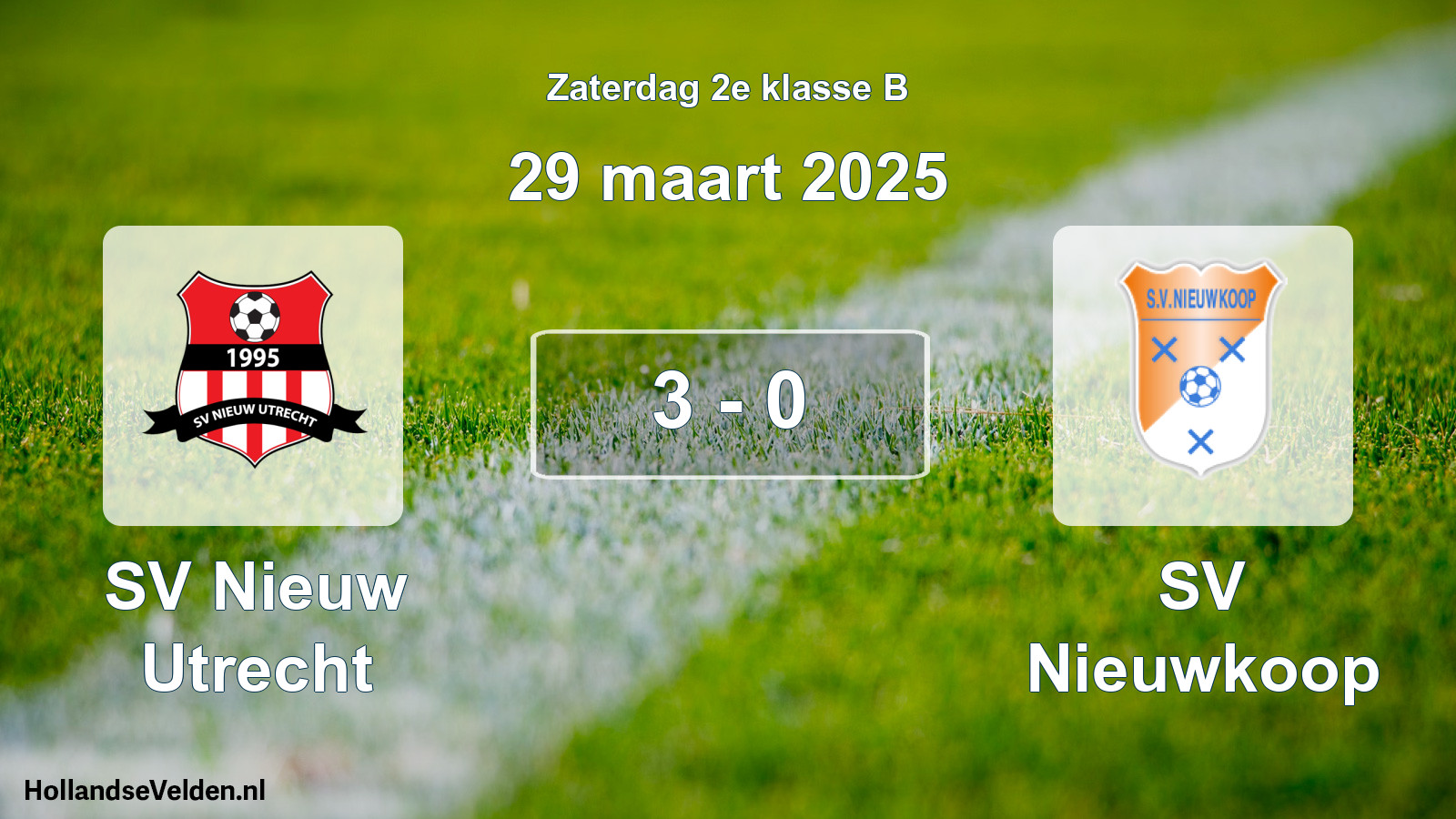 Total number of matches played: SV Nieuw Utrecht - SV Nieuwkoop 3 - 0 (29 March 2025)