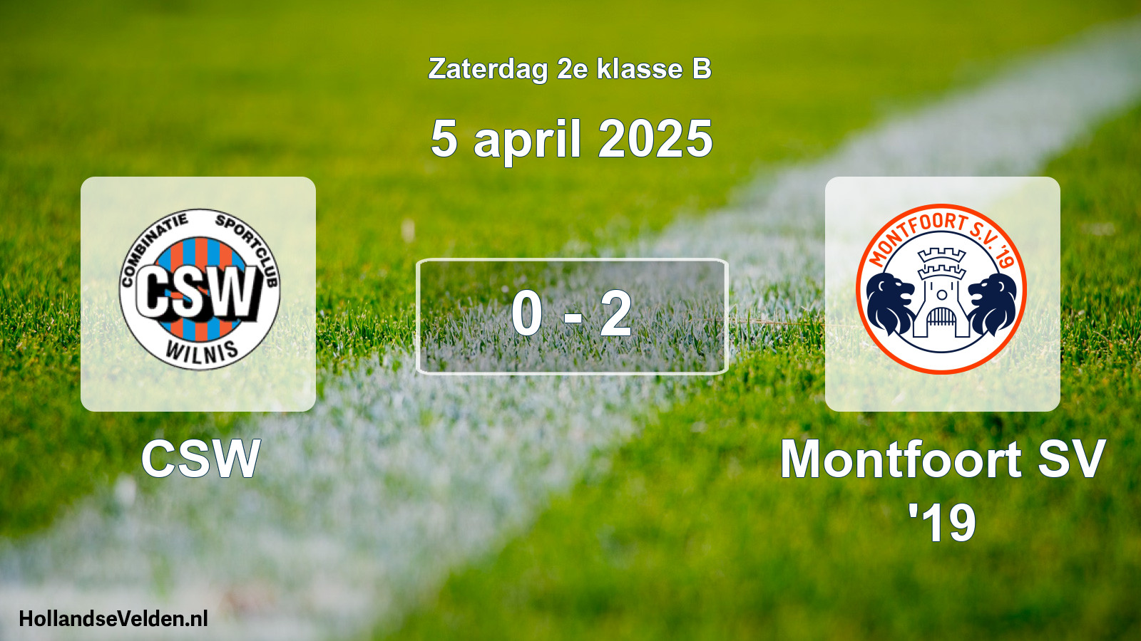 Total number of matches played: CSW - Montfoort SV '19 0 - 2 (5 April 2025)