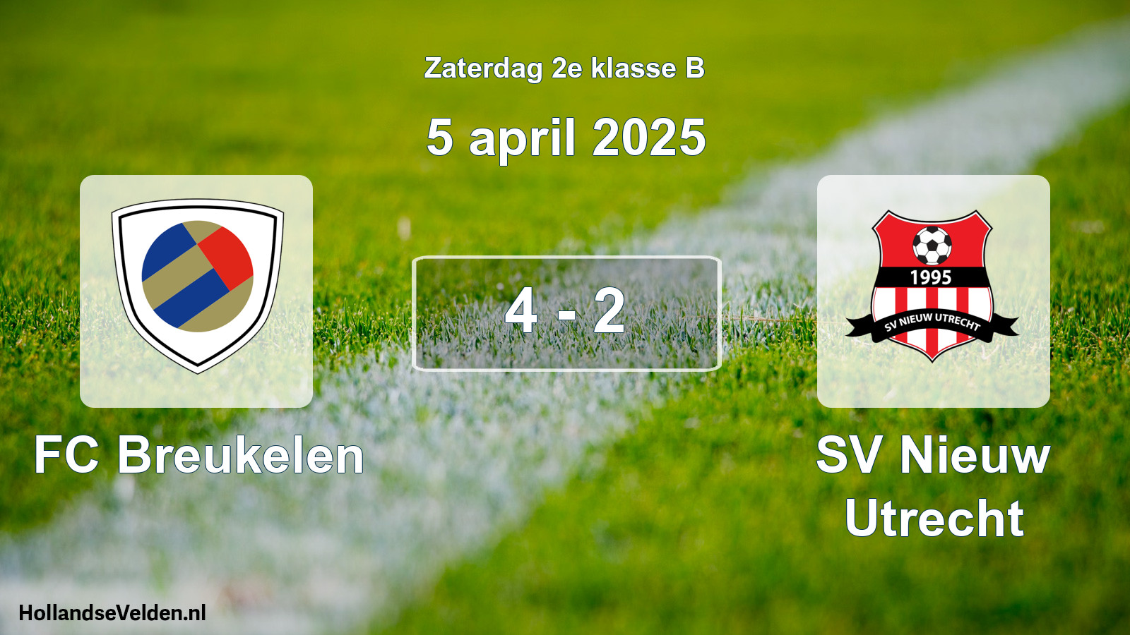 Total number of matches played: FC Breukelen - SV Nieuw Utrecht 4 - 2 (5 April 2025)