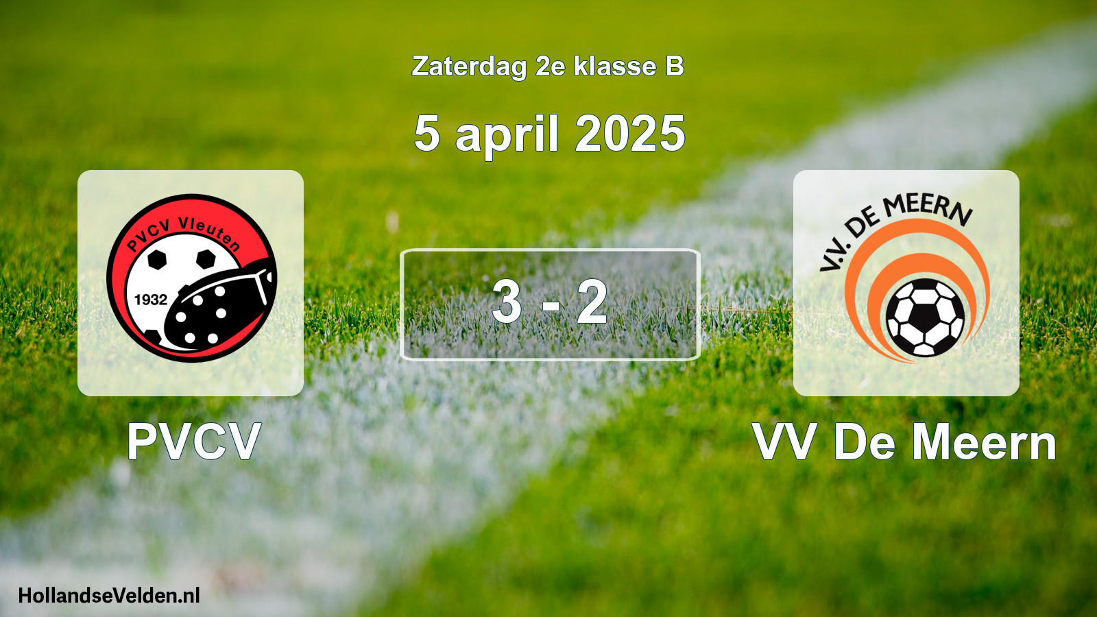 Total number of matches played: PVCV - VV De Meern 3 - 2 (5 April 2025)