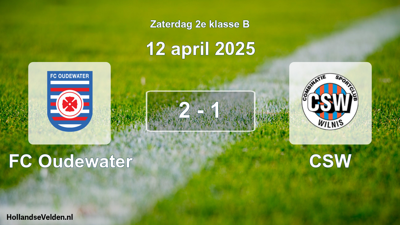 Total number of matches played: FC Oudewater - CSW 2 - 1 (12 April 2025)