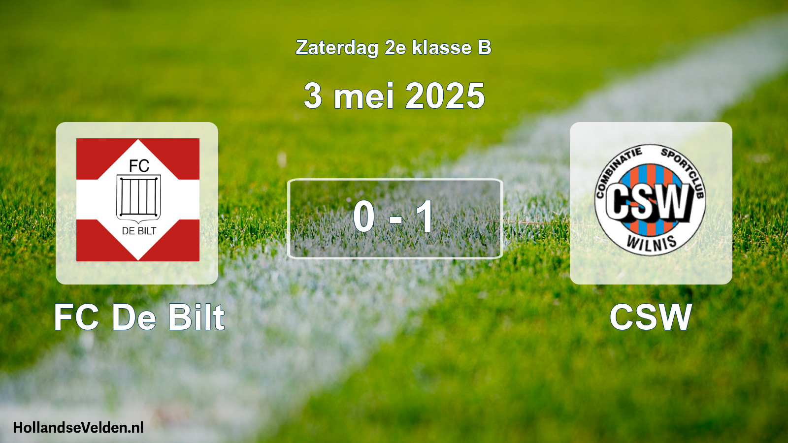 Total number of matches played: FC De Bilt - CSW 0 - 1 (3 May 2025)