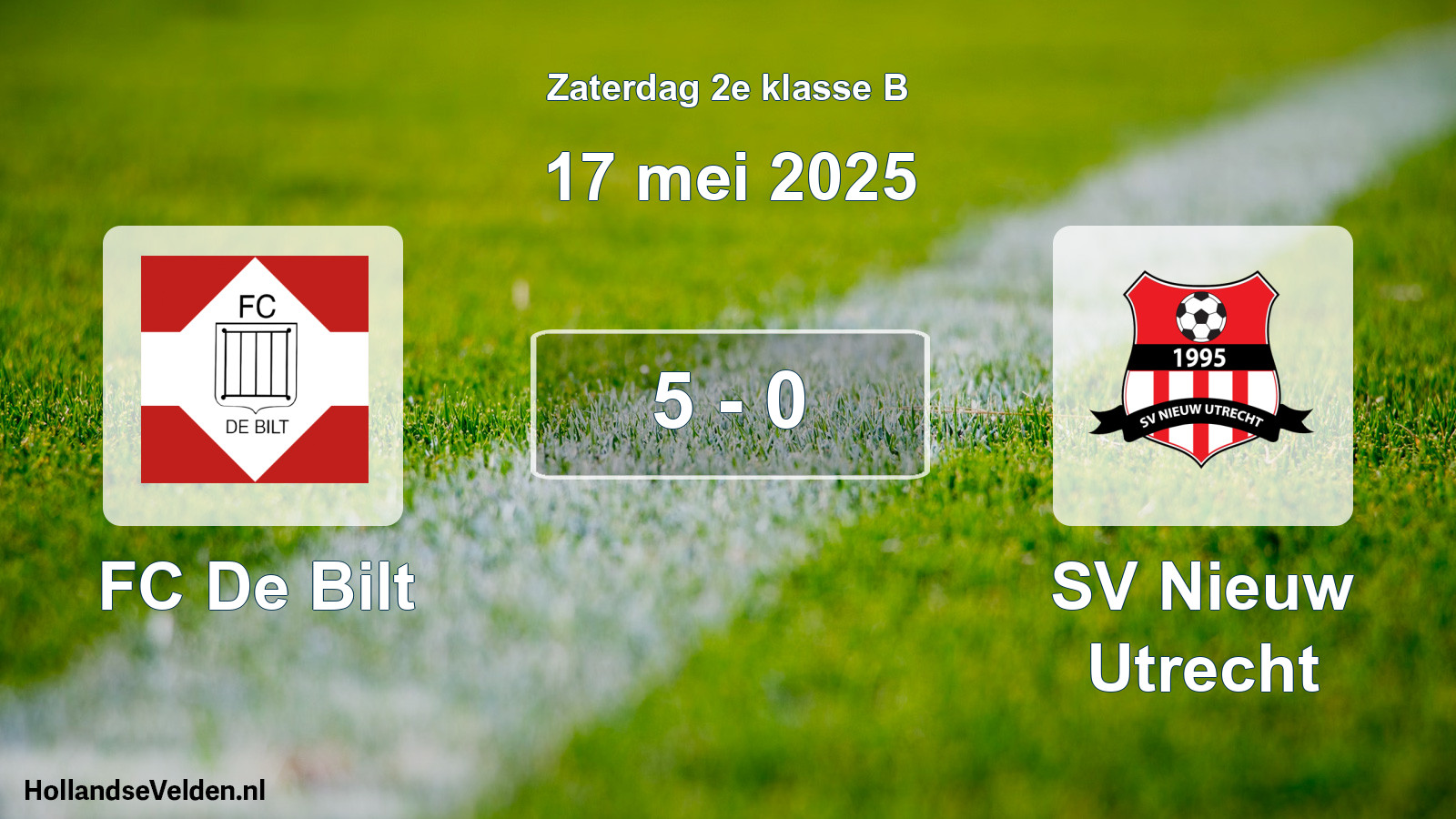 Total number of matches played: FC De Bilt - SV Nieuw Utrecht 5 - 0 (17 May 2025)