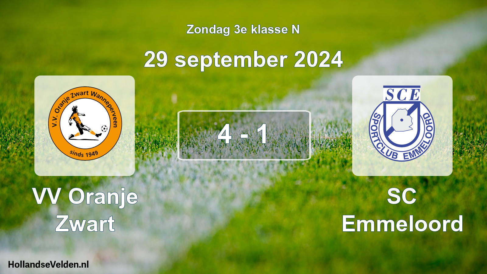 Total number of matches played: VV Oranje Zwart - SC Emmeloord 4 - 1 (29 September 2024)