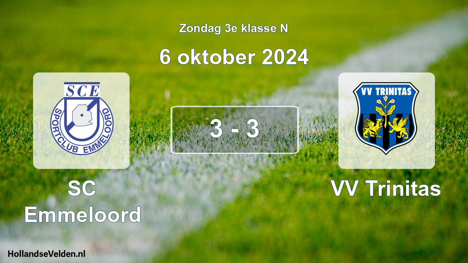 Total number of matches played: SC Emmeloord - VV Trinitas 3 - 3 (6 October 2024)