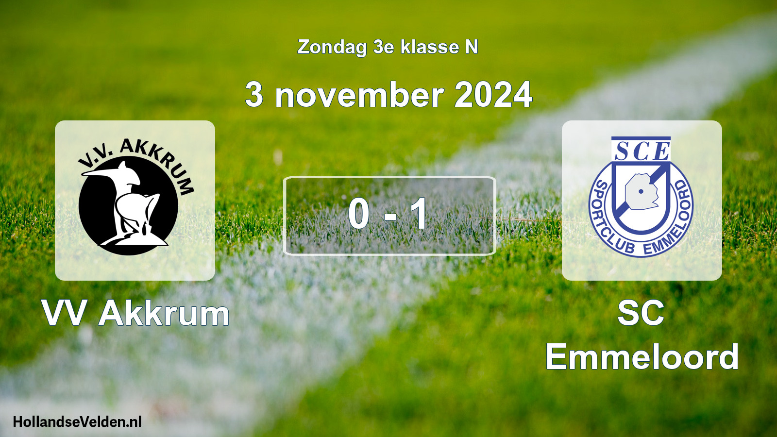 Total number of matches played: VV Akkrum - SC Emmeloord 0 - 1 (3 November 2024)