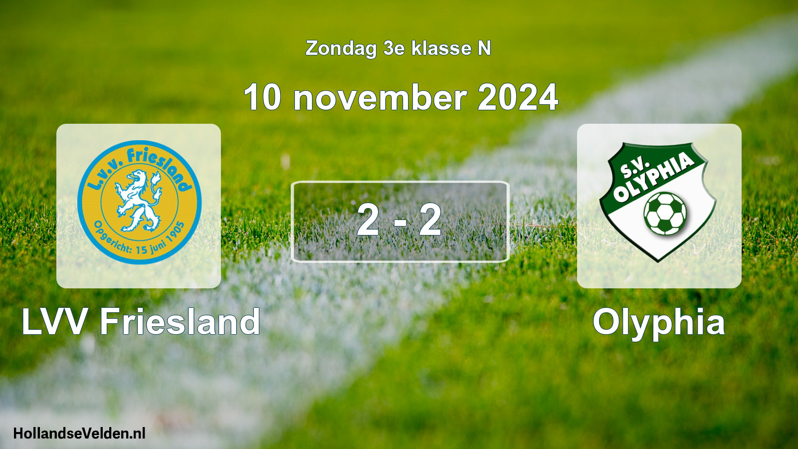Total number of matches played: LVV Friesland - Olyphia 2 - 2 (10 November 2024)