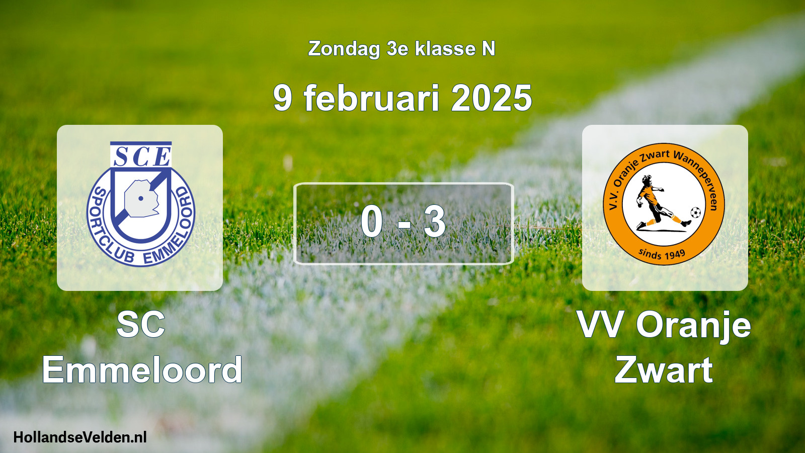 Total number of matches played: SC Emmeloord - VV Oranje Zwart 0 - 3 (9 February 2025)