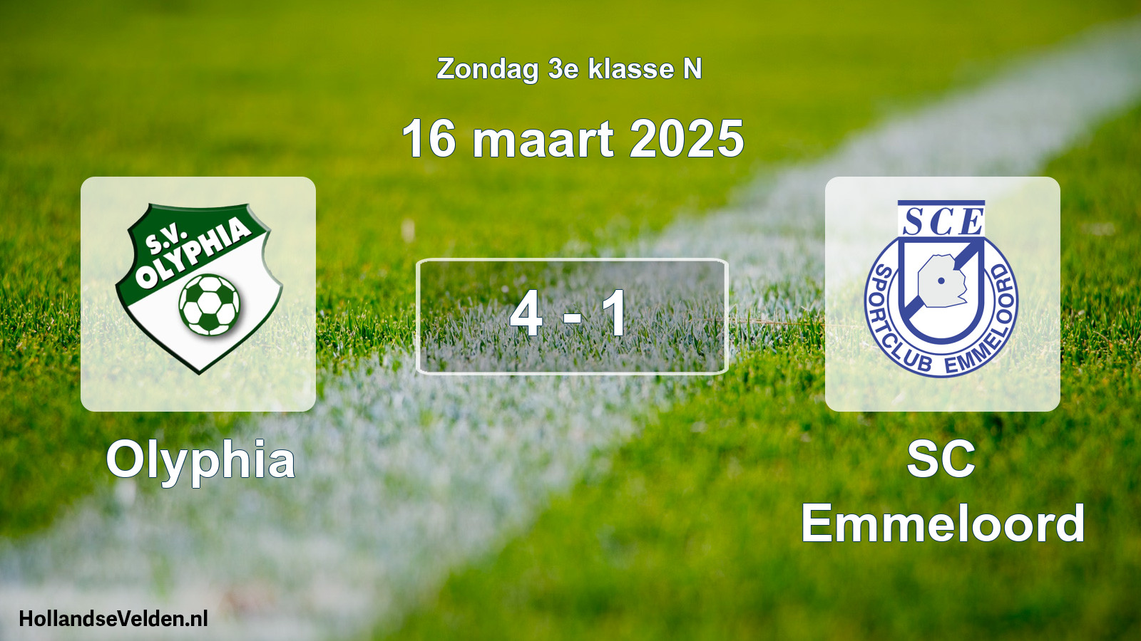 Total number of matches played: Olyphia - SC Emmeloord 4 - 1 (16 March 2025)