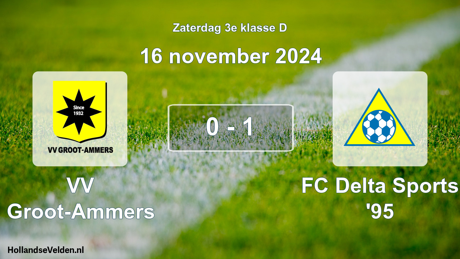 Total number of matches played: VV Groot-Ammers - FC Delta Sports '95 0 - 1 (16 November 2024)