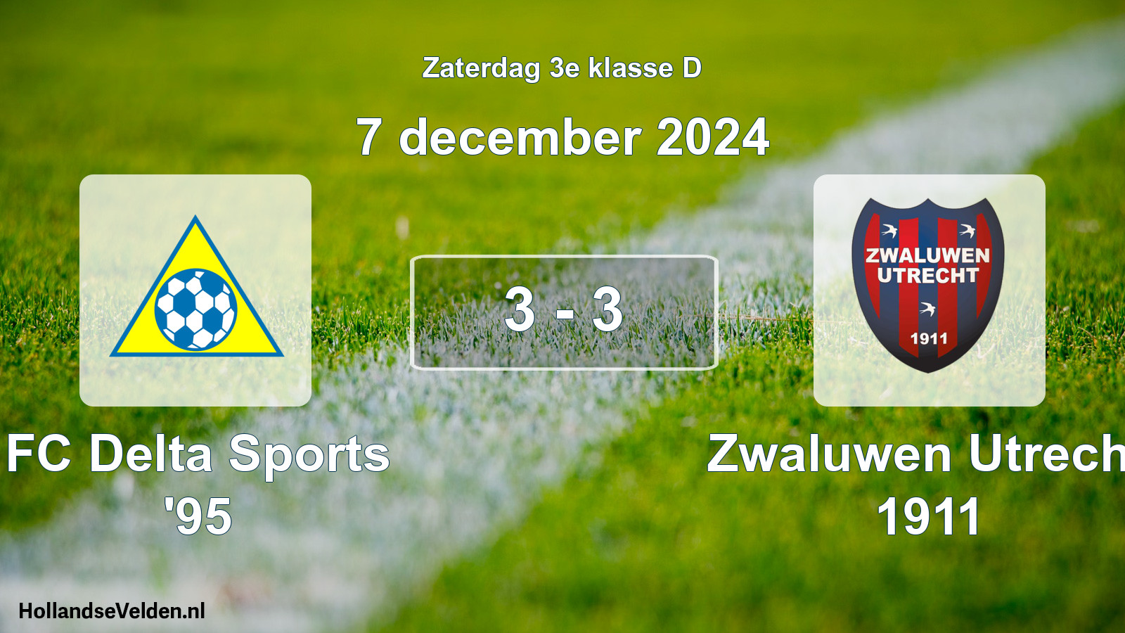 Total number of matches played: FC Delta Sports '95 - Zwaluwen Utrecht 1911 3 - 3 (7 December 2024)