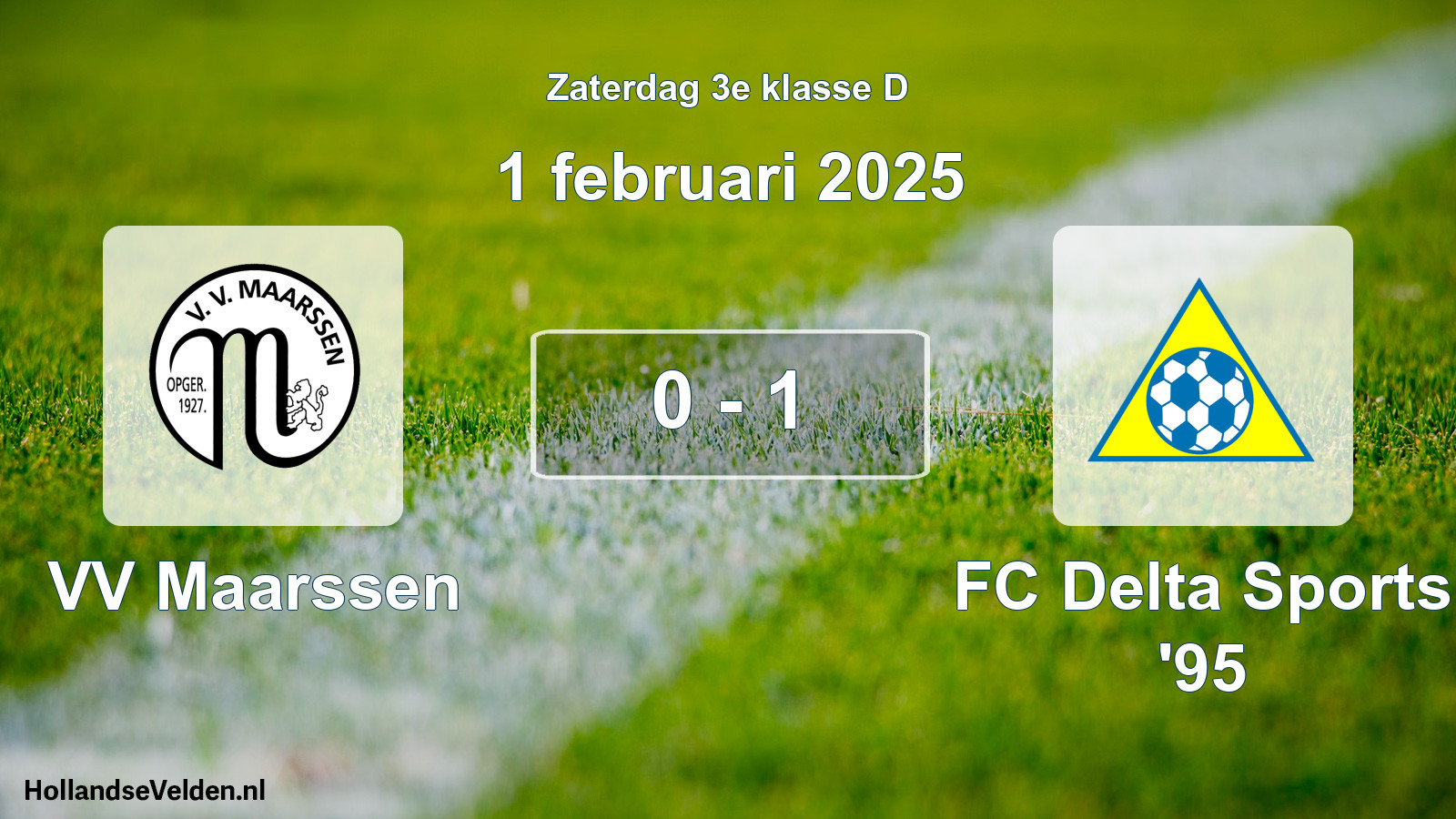Total number of matches played: VV Maarssen - FC Delta Sports '95 0 - 1 (1 February 2025)