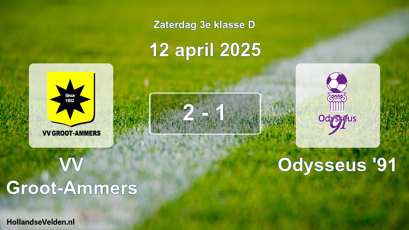 Total number of matches played: VV Groot-Ammers - Odysseus '91 2 - 1 (12 April 2025)