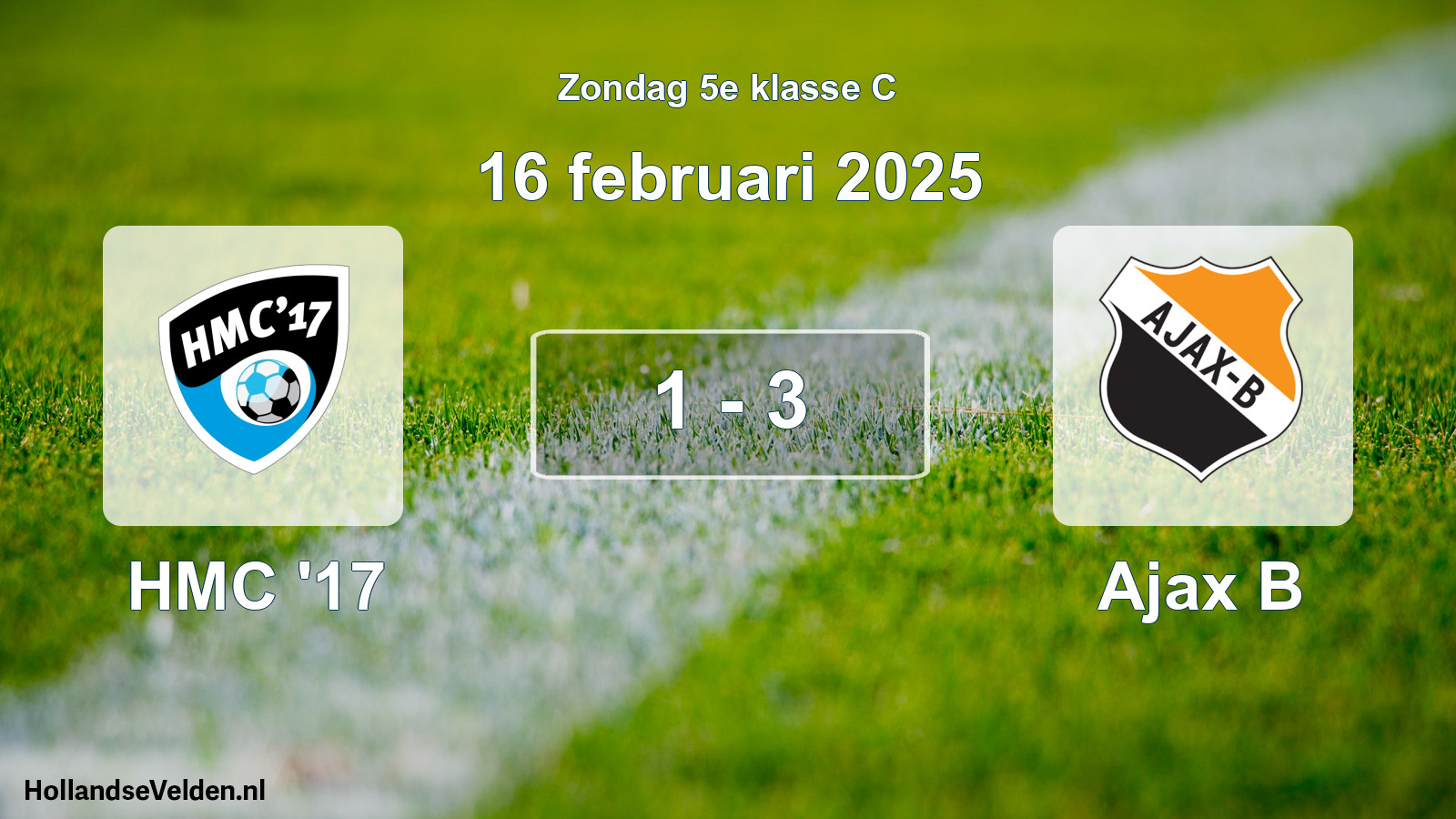 Total number of matches played: HMC '17 - Ajax B 1 - 3 (16 February 2025)