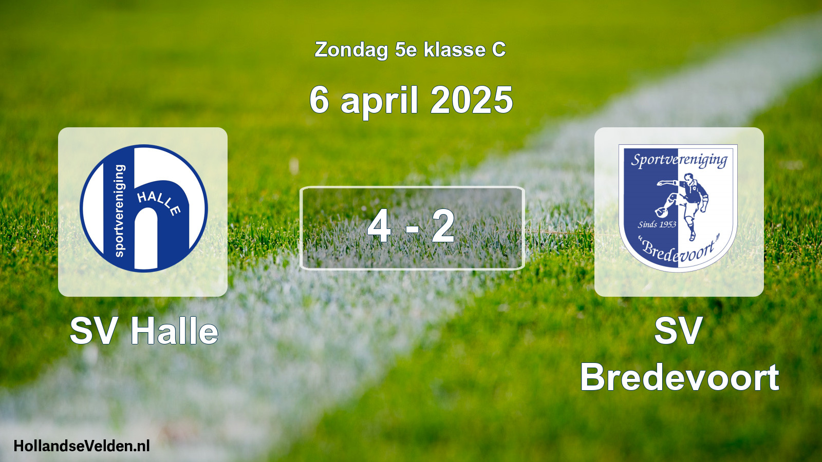 Total number of matches played: SV Halle - SV Bredevoort 4 - 2 (6 April 2025)