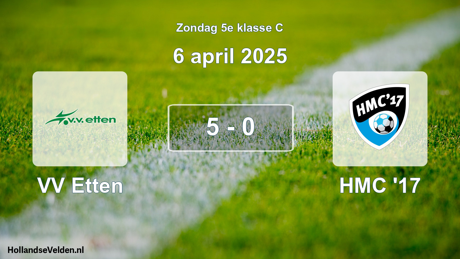 Total number of matches played: VV Etten - HMC '17 5 - 0 (6 April 2025)