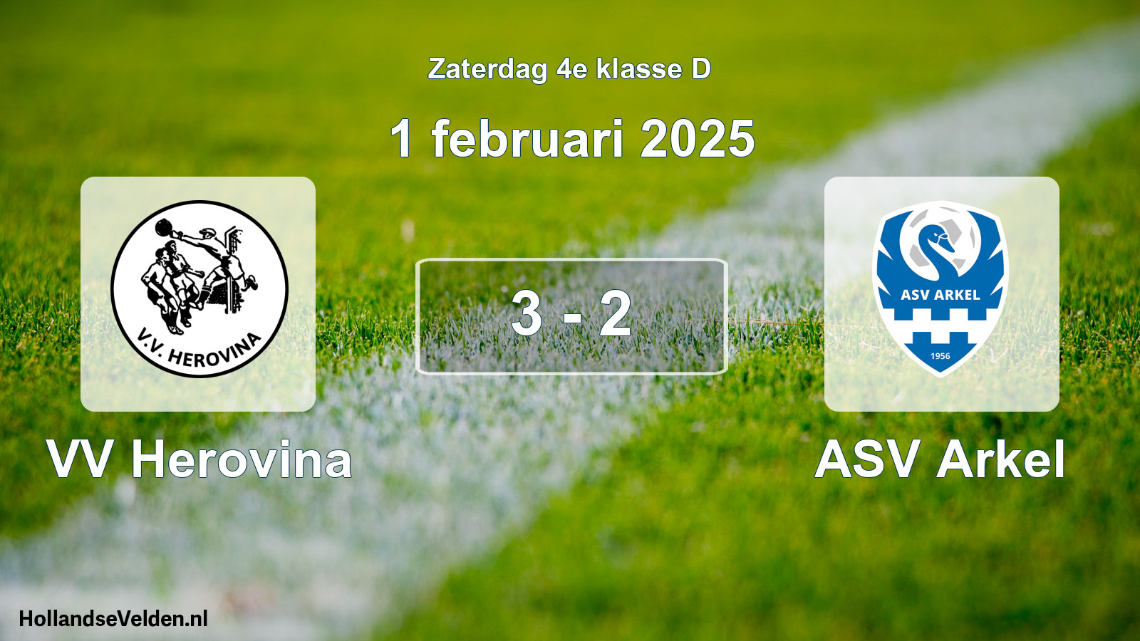 Total number of matches played: VV Herovina - ASV Arkel 3 - 2 (1 February 2025)