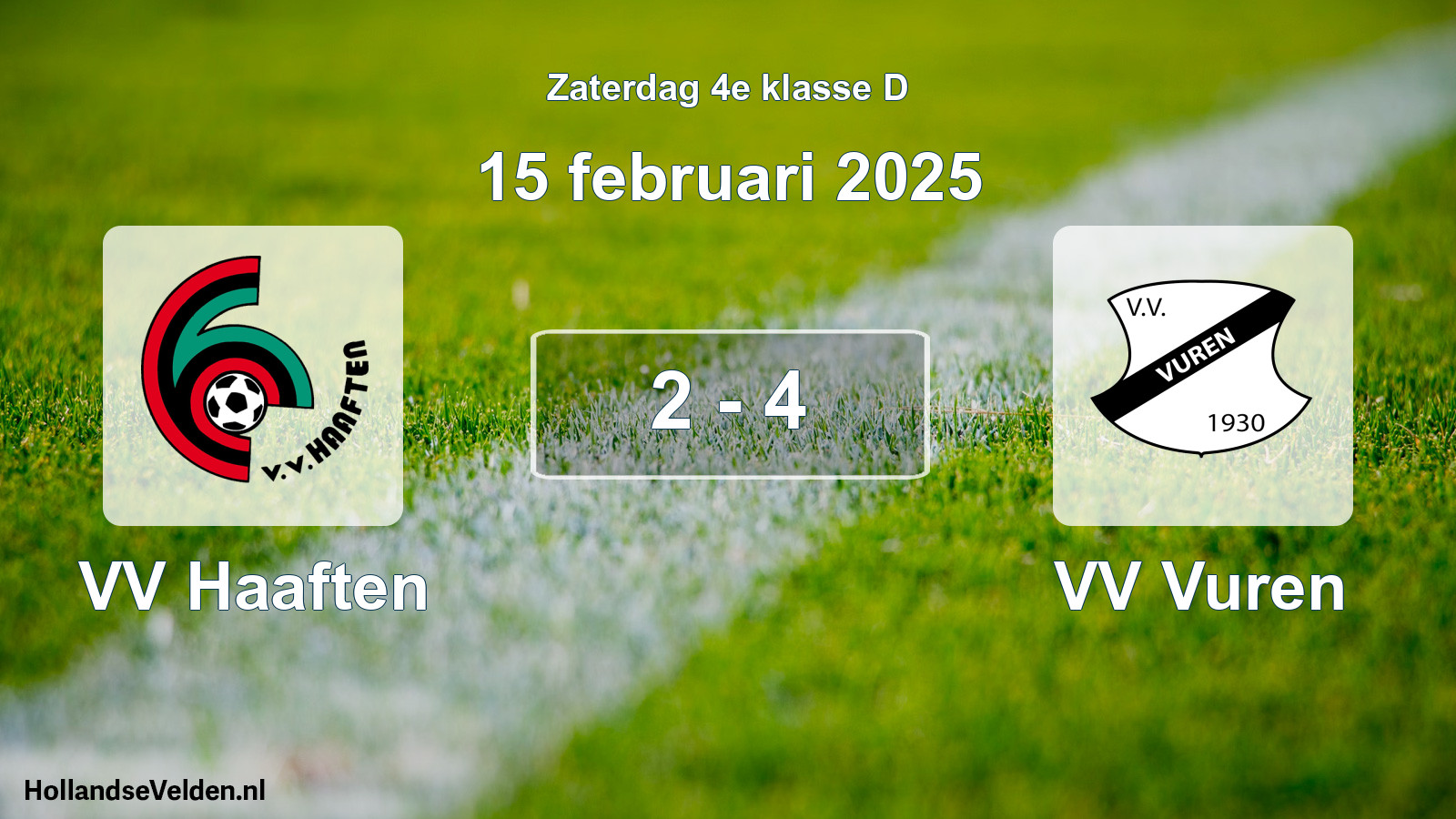 Total number of matches played: VV Haaften - VV Vuren 2 - 4 (15 February 2025)