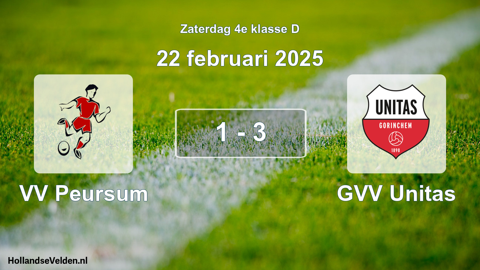 Total number of matches played: VV Peursum - GVV Unitas 1 - 3 (22 February 2025)